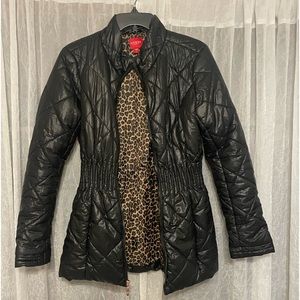 GUESS Cinched Black Puffer Coat